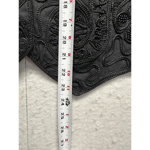 Vintage Casey & Max Black Beaded Vest Boho Festival Y2K Size S - Picture 5 of 7